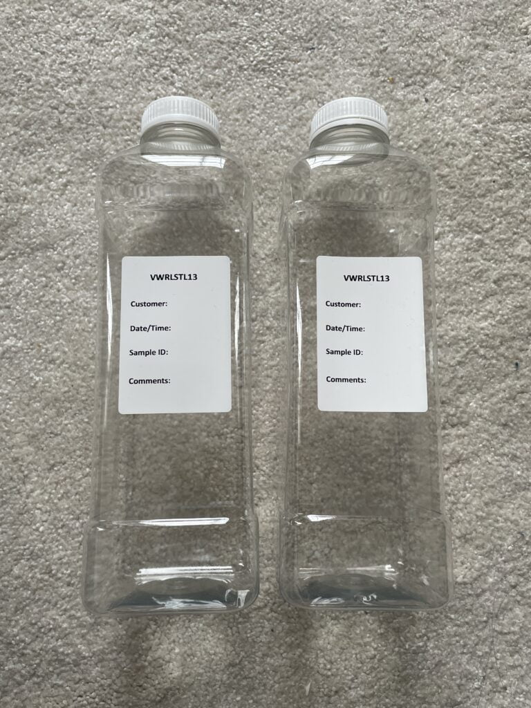 water testing bottles